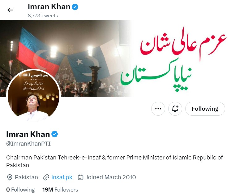 imran khan twitter followers increased
